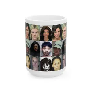 Real Housewives Mugshot Coffee Mug, Funny Bravo TV Fan Gift (Flat Printed Design)