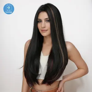【Celeste】Loxology | 26 Inches Long Straight Black Wigs Synthetic Wigs Women's Wigs for Daily Use,Cosplay or Party Taking Photos