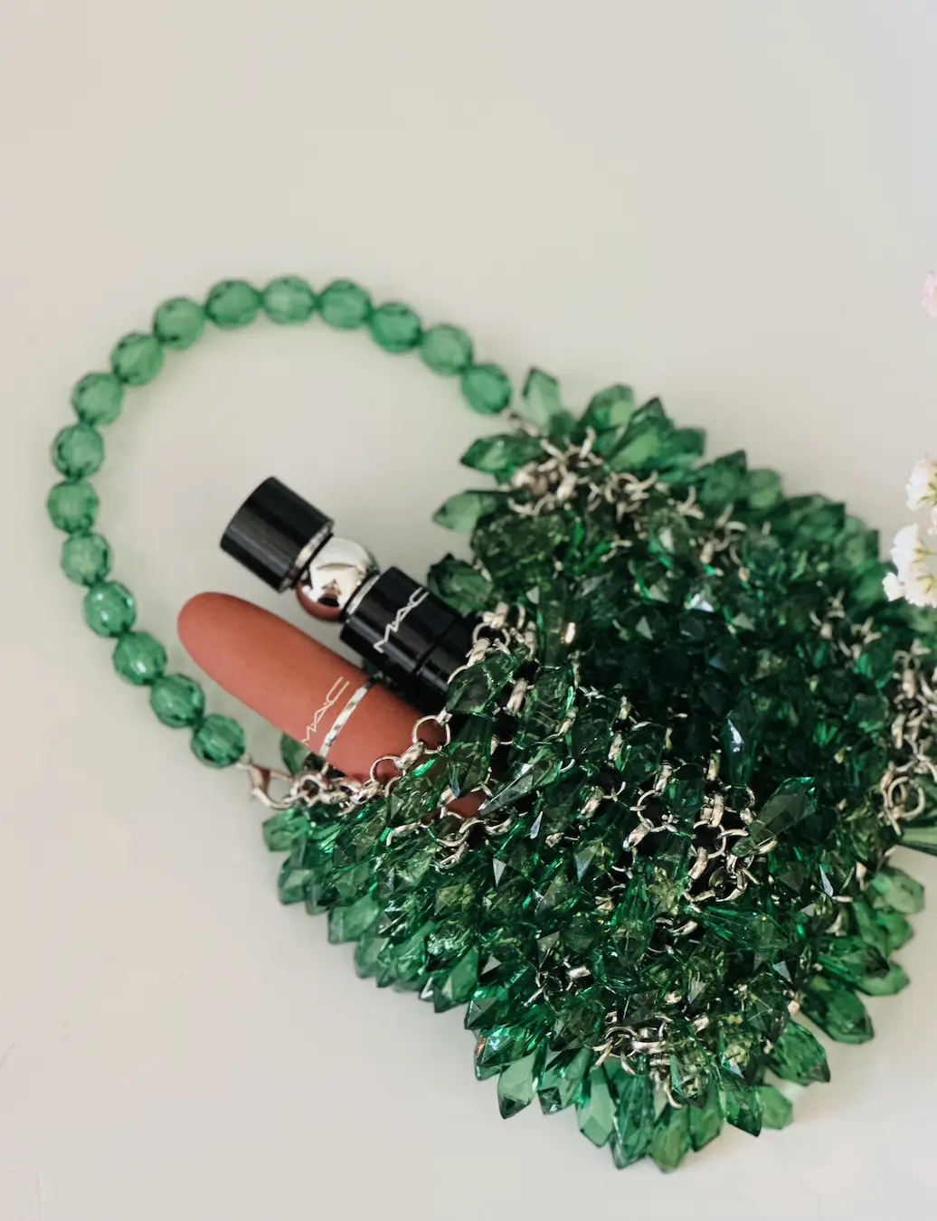Indus Threads Green Bead Bag