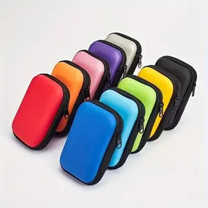 Portable Storage Bag with Zipper, Rectangular Data Cable Earphone Case, Key Holder Small Pouch, Coin Organizer, Essential Accessory