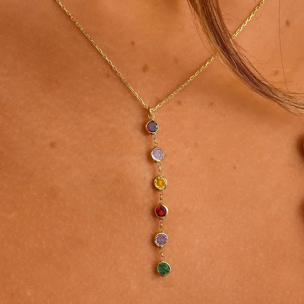 Multiple Birthstone Necklace, Customized Birthstone Pendant, Birthstone Keepsake Necklace, Birthstone Wedding Necklace, Birthstone Minimalistic Jewelry, Kids Birthstone Birthday Necklace, Birthstone Anniversary Necklace, Birthstone Bridesmaid Necklace
