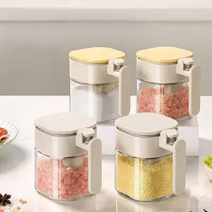 Airtight Food Storage Containers Magnetic Lock Spice Jars Moisture Proof Leak Proof for Kitchen Counter Organization Utensils Glass Canister Tin