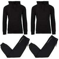 (Pullover Fleece Zip Pockets) Black & Black