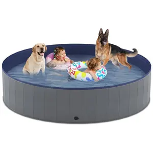 Niubya Foldable Dog Swimming Pool, Collapsible Hard Plastic, Portable Bath Tub for Pets Dogs and Cats, Pet Wading Pool for Indoor and Outdoor, 72 x 12 Inches