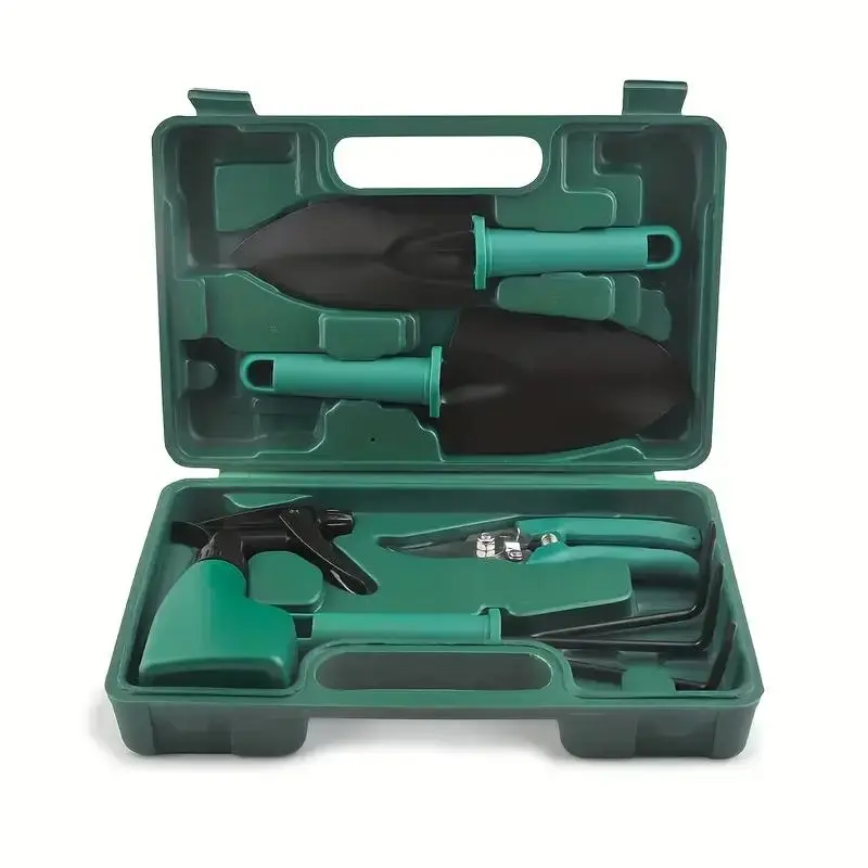 Gardening Tool Set, Garden Tool Kit with Carrying Case, Portable, Pruning Shears & Spade & Sprayer, Gardening Tool Set for Women & Professionals, Loosening Soil & Potting, Essential Tools