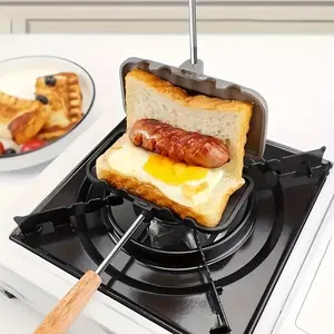 Aluminum Sandwich Grill Pan, Flip over Griddle, Ideal for Breakfast, Cheese Toast, Pancakes, Eggs, Hot Dogs, Bread, Family Gatherings