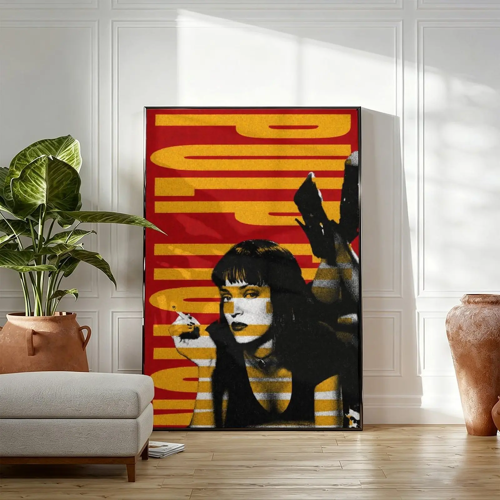 Pulp Fiction 90s Cult Movie Poster - Classic Graphic Prints, Funky Unique House Decor, Men's Room Accessories, Home Theater Man Cave Collectibles, Framed/Unframed Multiple Sizes, Print Design, Picture Image Prints