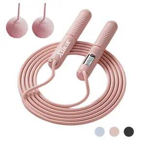 Cordless Jump Rope with Counter Ropeless Jump Rope 2 In 1 with Large Cordless Ball-Weighted Jump Rope for Women with LCD Display\Adjustable Speed Jump Rope For Men,Women & Children\Alarm Reminder for Fitness,Cross Training,Exercise,Workout, Boxing,Gym