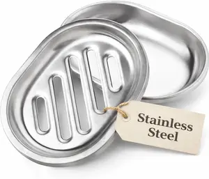 Stainless Steel Soap Dish for Shower & Bathroom Sink – Heavy Duty Metal Soap Holder, Hanging Soap Holder, Brushed Nickel Soap Dish with Drainage, Anti-Rust Stainless Steel Soap Bar Holder