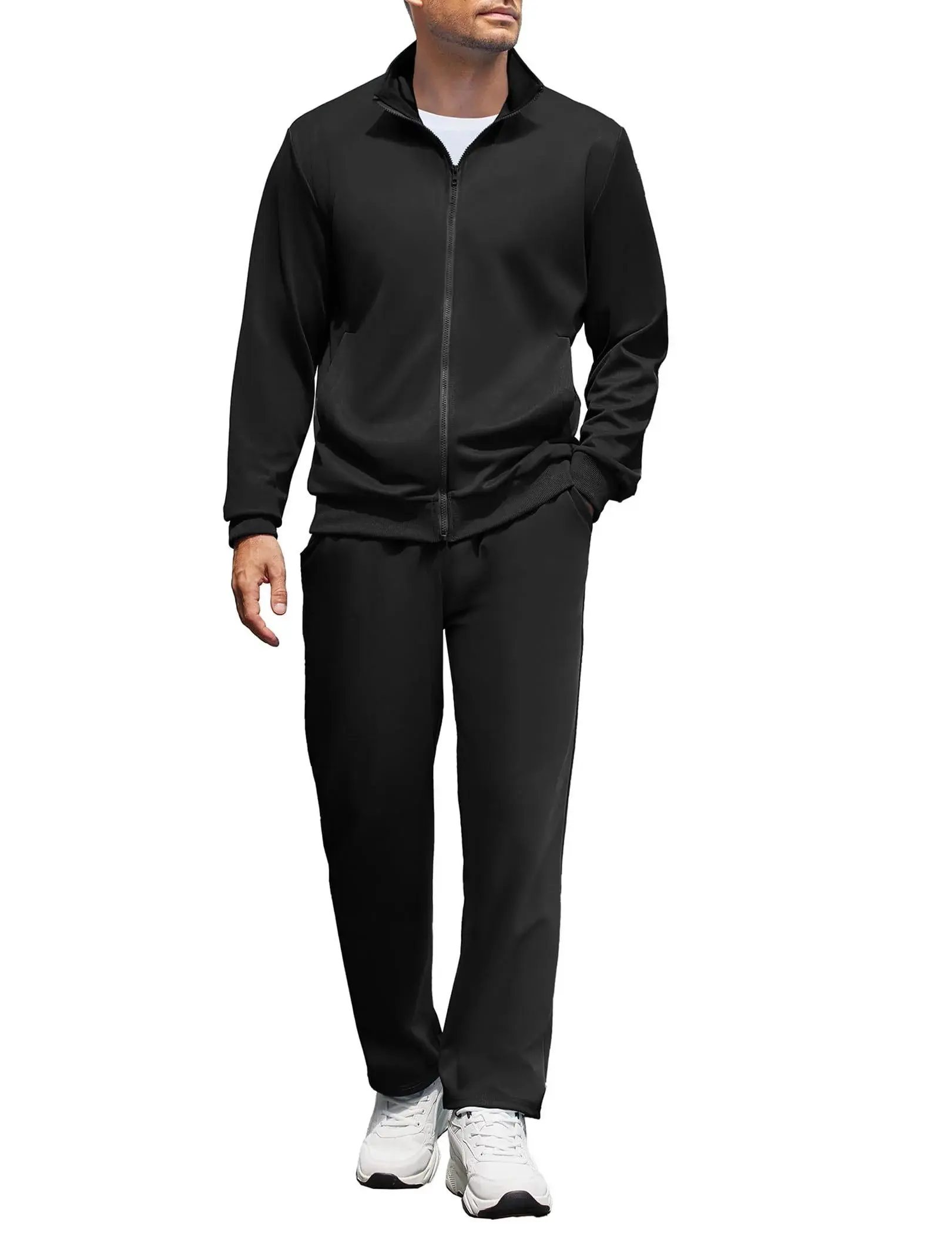 COOFANDY Mens Jogger Sets Casual Full Zip Jogging Sweat Suit Workout Sports Set Sportswear Gym Track Suit Coofandy