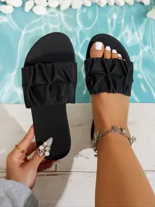 Women's Fashionable Flat Sandals, Casual Roman Style Slide Sandals, Lightweight Comfortable Slippers for Beach Vacation, Walking Shoes, Footwear Strap Slides, Affordable Sandals, Strapy Sandals, Summer Style Sandals, Lightweight Strappy Sandals