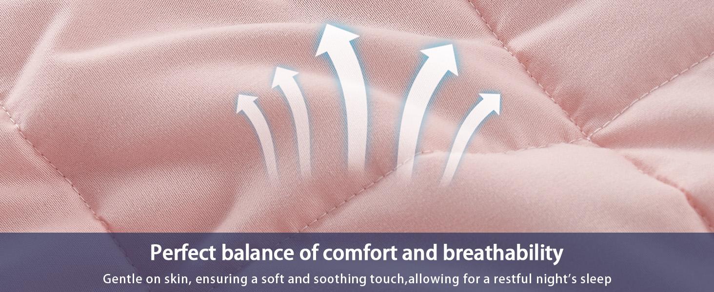 yescool Weighted Blanket for Adults,Cooling Heavy Calming Blanket for Deep Sleep,Perfect for 190-210 lbs, Queen Size Breathable Blanket with Premium Glass Bead, Machine Washable,20lbs For Stress & Anxiety