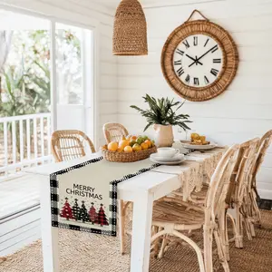 One table runner. serves as a tabletop decoration. Made of polyester fiber, it's a modern - style home decor item suitable for dining rooms, living rooms, kitchens, and outdoor spaces. Long Table Runner Kitchen Linen table  runners  for  even