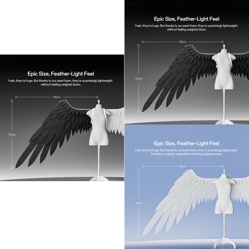 Epic Wings for Epic Cosplay & Stage Looks Beige Foam Costumes Vibe Smooth