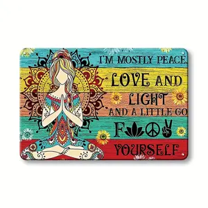 Vintage Letter Pattern Metal Tin Sign with Peace and Light Theme Perfect Wall Decor for Living Room Bedroom or Garage Display