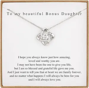 Bonus Daughter Gifts Bonus Daughter Necklace from Bonus Mom & Stepdad Knot Necklace for Stepdaughter Gifts from Stepmom