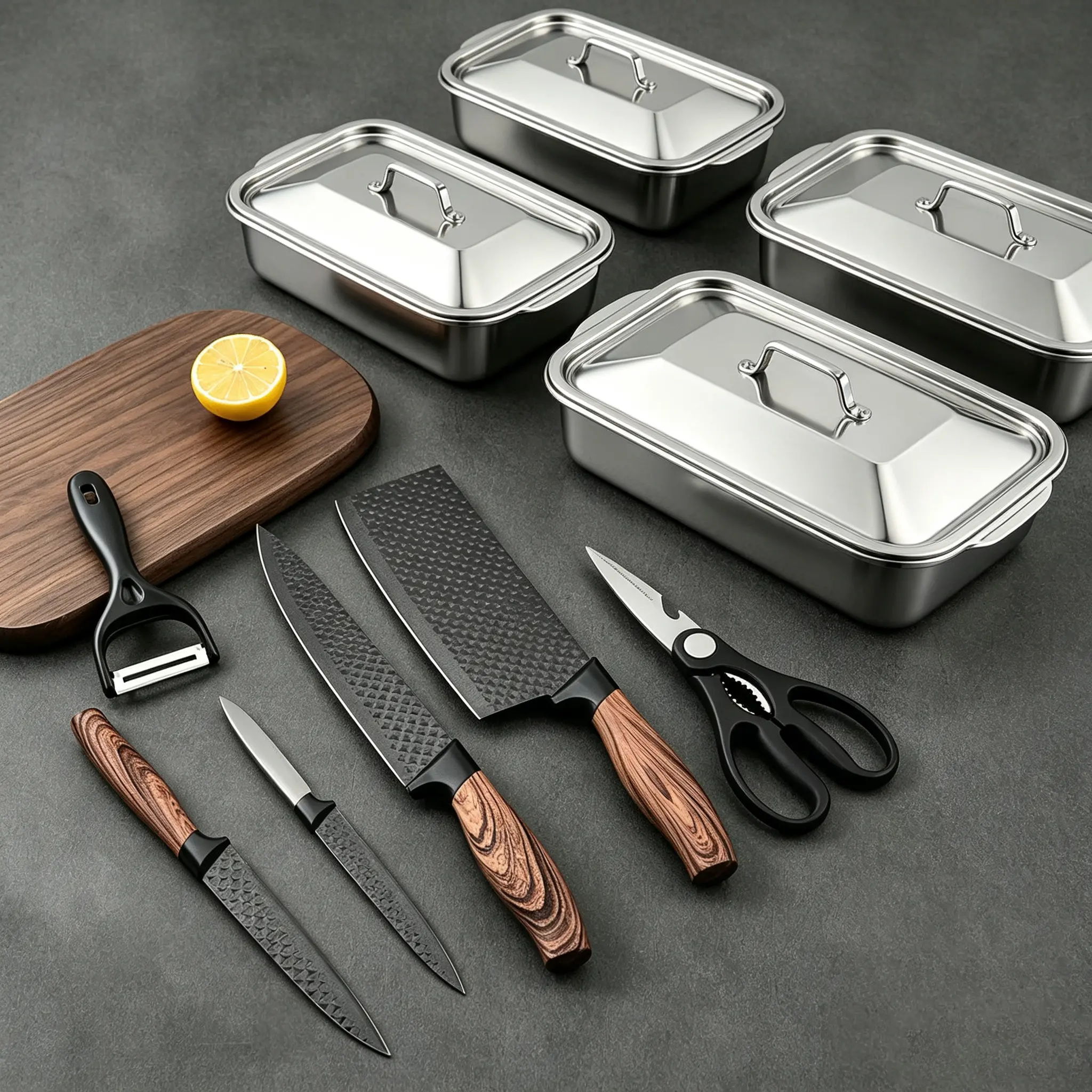 4pc Baking Tray + 6pc Kitchen Utensil Set