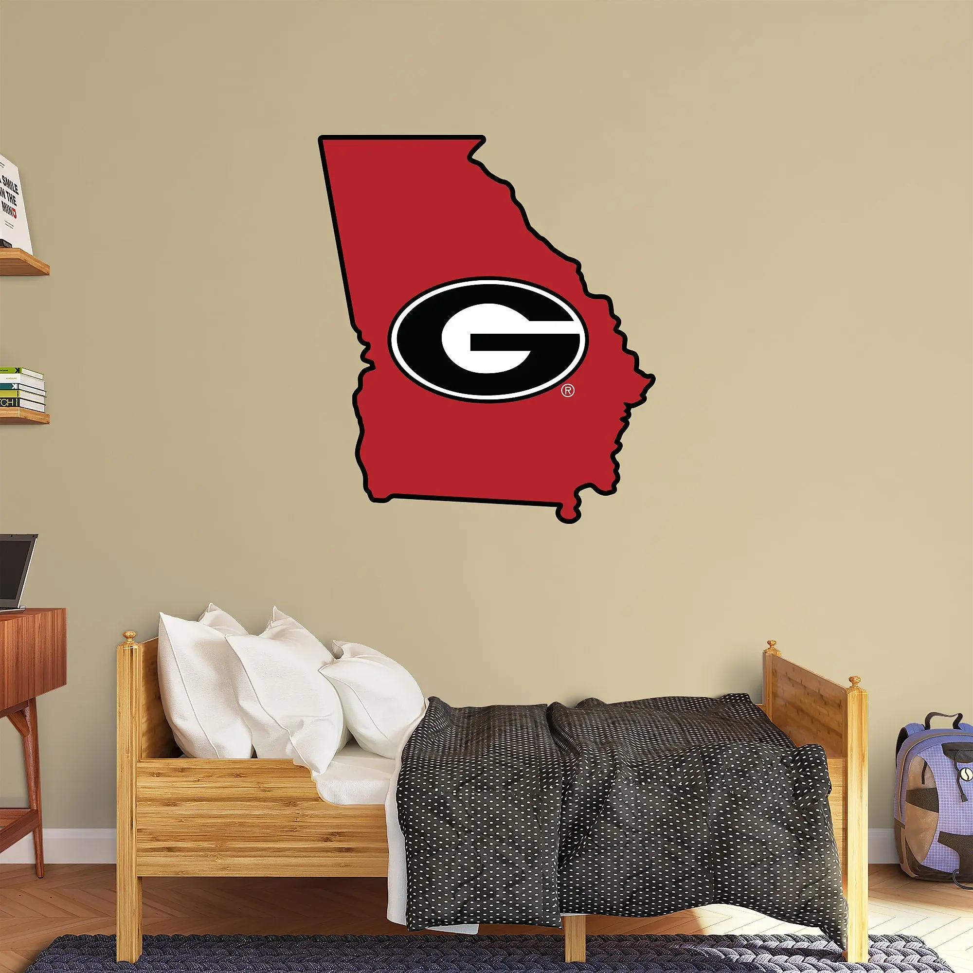 Official NCAA Georgia Bulldogs RealBig State of Georgia Collection Reusable Vinyl Decal Wall Stickers, Home Decor Vinyl Decal Wall Stickers & Murals