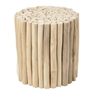 Stanley Organic Teak Branch Drum Side Table