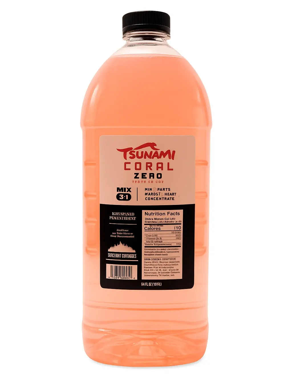 Tsunami Coral Zero Energy Drink – 64oz Jug Mix-Ready Pumpable Concentrate for On-the-Go Use & Refreshing Taste