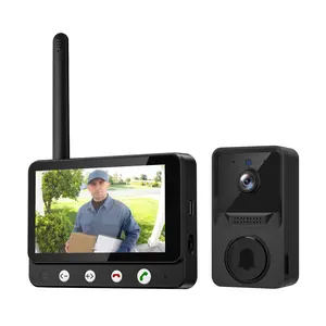 Video Doorbell with 512gb Cloud Storage, 4.5" Monitor, Night Vision, Wide-Angle Lens, Wireless Home Surveillance System