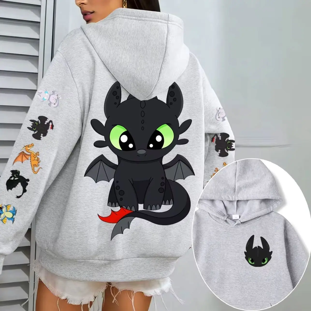 Toothless Women Hoodie Cartoon Anime Spring Autumn Men Oversized Sweatshirt 2026 New Fashion Korean Style Couple Pullover Tops