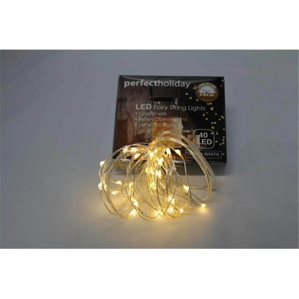 212 MAIN Battery-Operated Copper Wire 40-LED String Lights - Decorative Timer-Equipped Warm White Fairy Lights, Batteries Required, Ideal for Holiday Decor & Glowing Christmas Displays, Led Lights, Festive Decorations