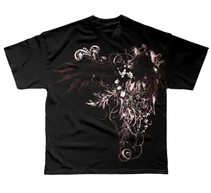 Shadow Hedgehog Gothic Wings Vintage T-Shirt, Dark Academia Aesthetic Graphic Tee, Retro Edgy Gaming Streetwear, Shadow Goth Style Top