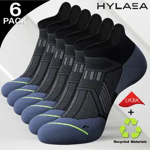 Hylaea 6 Pair No Show Running Athletic Anti-Blister Wicking Coolmax Socks with Mint-scented Fragrance Technology for Quick-Dry & Moisture-Wicking Comfort