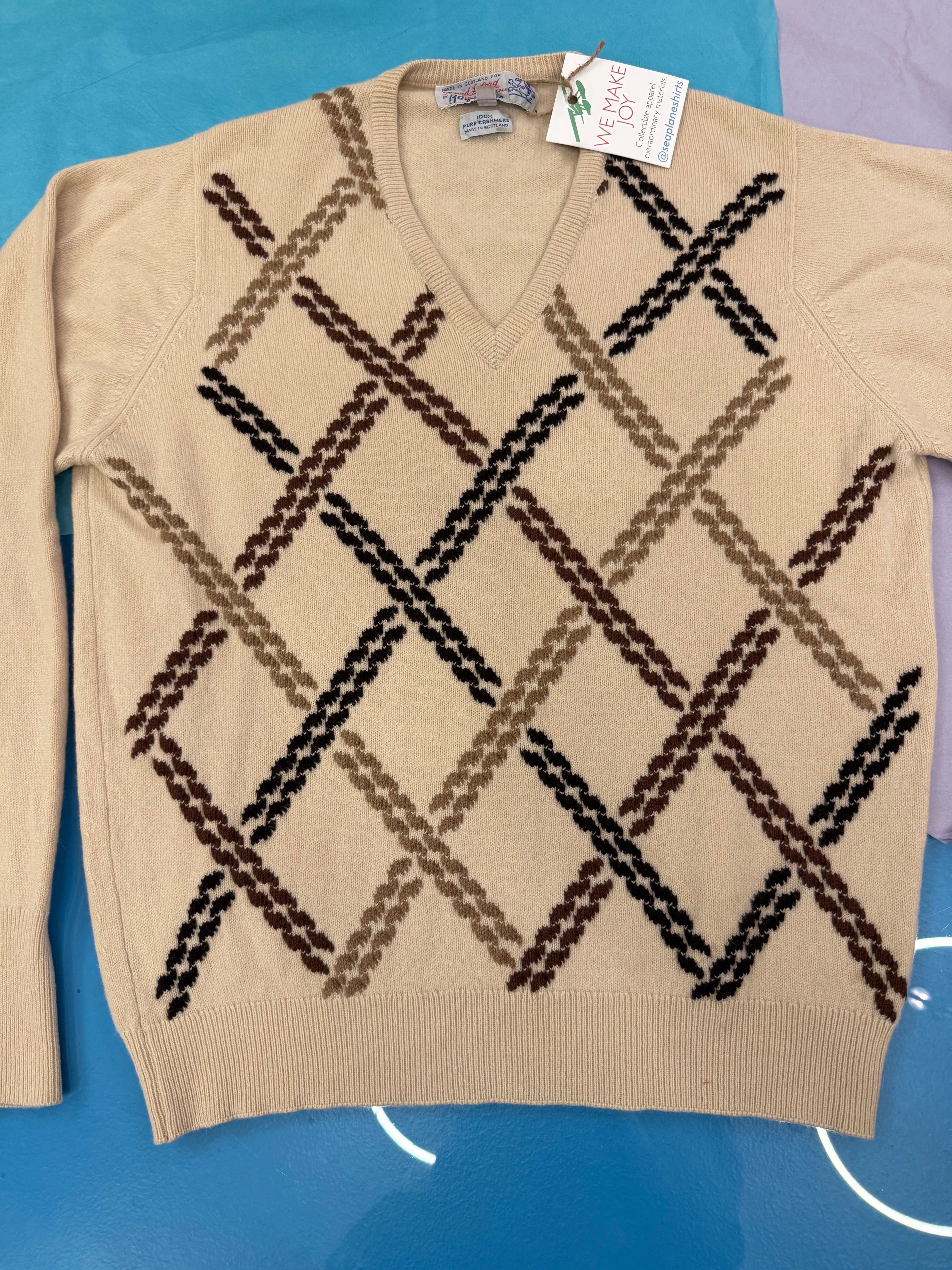 Ballantyne 100% Cashmere Intarsia Sweater (46)