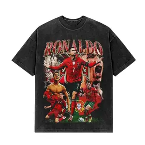 Cristiano Ronaldo Portugal # 7 Washed Vintage Graphic T-Shirt Premium Cotton Shirt, Y2K Football Style Tee, Retro Soccer Superstar Streetwear Unisex Tee, CR7 Champion Aesthetic Shirt, Gift For Football Fans, CR7 T-shirt, Portugal T-shirt, WC 2026 Tee