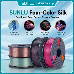 SUNLU Four-color SILK Filament 1KG | Vibrant colors, no clogging, no stringing