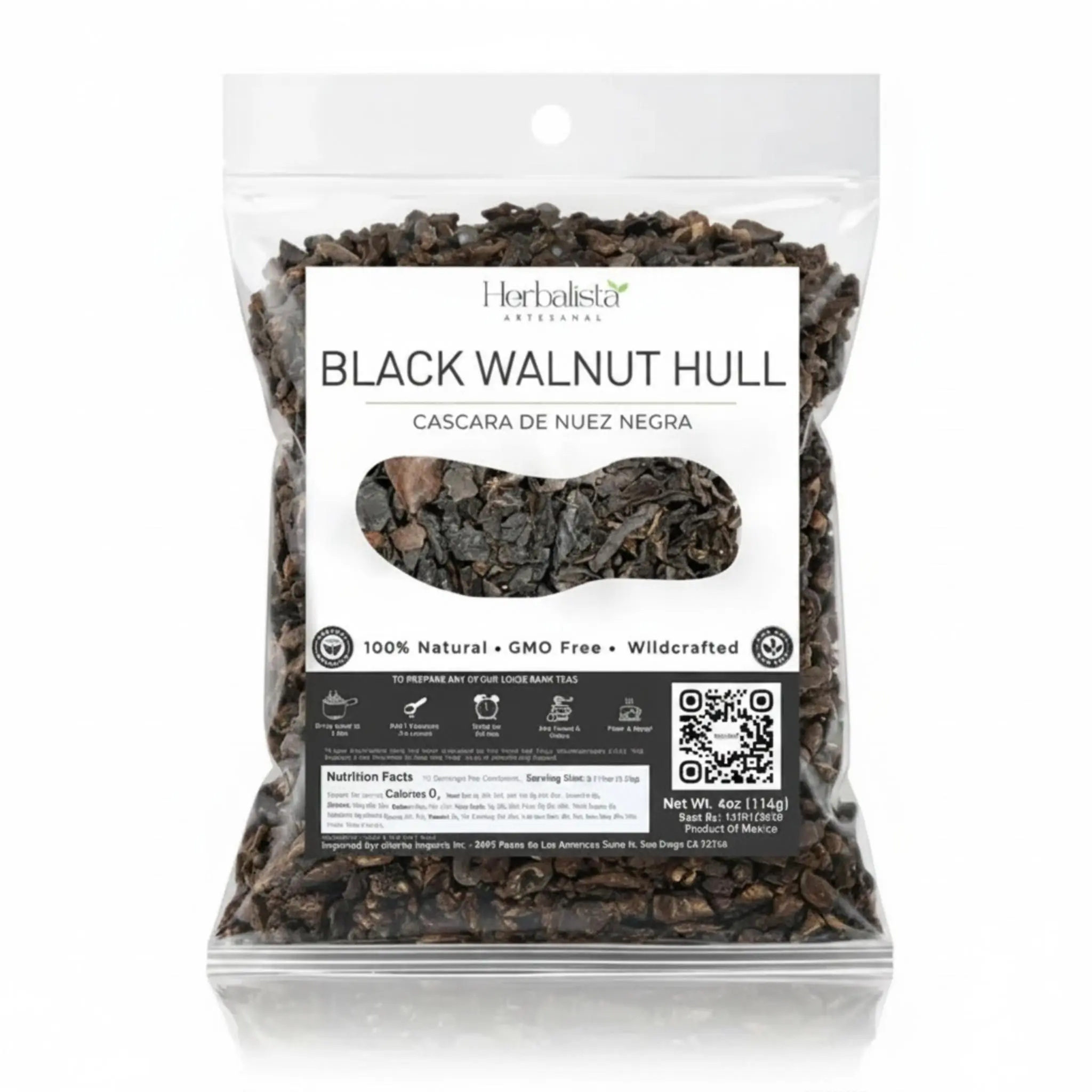 Herbalista Black Walnut Hull 4oz Natural Dried Herb Tea Blend - Traditional Wellness Beverage, Detox, Gut Support, Fresh Herbs for Fitness Enthusiasts, Youth Wellness