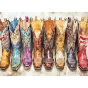 Snappy Puzzles Kickin’ Up Dust – 1000-Piece Jigsaw Puzzle, Western Cowboy Boots