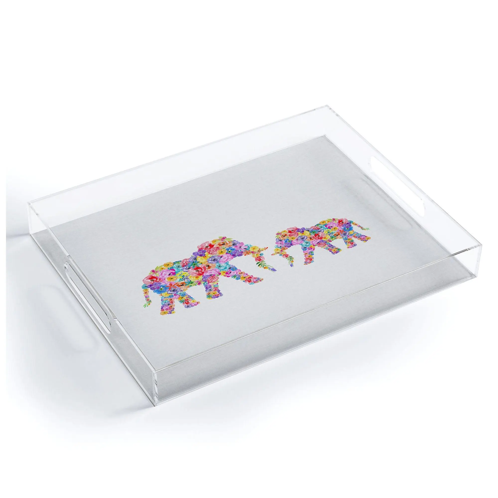 Deny Designs Acrylic Tray -Floral Elephants byOrara Studio