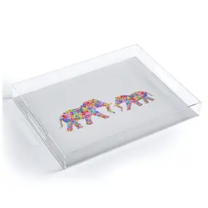 Deny Designs Acrylic Tray -Floral Elephants byOrara Studio