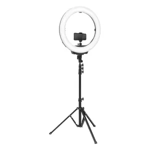 Artograph 18” LED Selfie Ring Light with Tripod Stand & Phone Clamp for Live Stream/Makeup/Youtube Video, Dimmable, Color Temperature Control with Carrying Bag and Bluetooth Remote Control for Phone Studio Designs