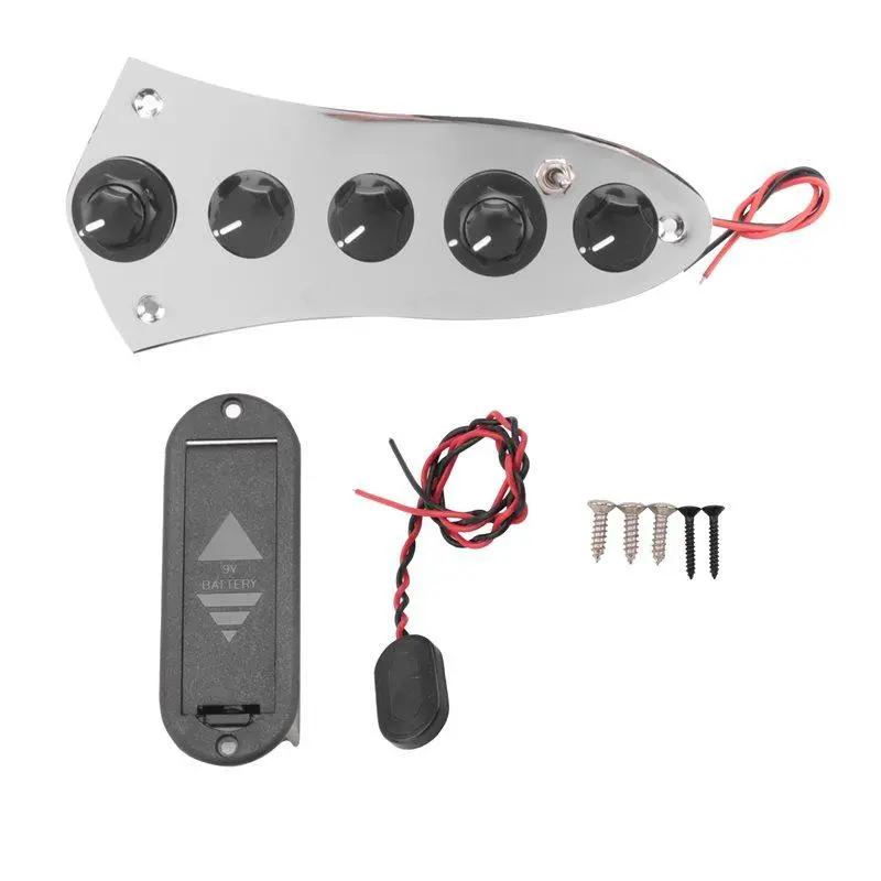 5 Jazz JB Bass Loaded Wired Control Plate for 4/5 String Bass Guitar Parts