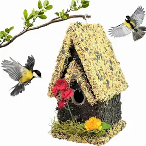 Edible Bird Feeder - Light Roof Tall Birdhouse
