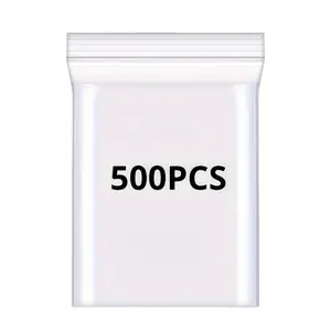 Self Sealing Bag, 500pcs Reusable Plastic Ziplock Bag, Zipper Bag, Waterproof Sealed Bag, Storage Bag for Home & Office & Travel, Organiser