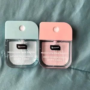 B.Pure Hydrating Hand Sanitizer Cherry  Blossom and Lotus Blossom Scents with clear cases to match - 5/5 Rating, Hydrating Body Care with Fragrance Scented Skin Repair Aroma