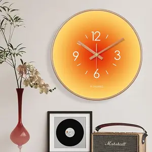 Nordic Sunset Wall Clock Fashion Ins Light Luxury Living Room No Punching Creative Fashion Decoration Silent Simple Glass Clock