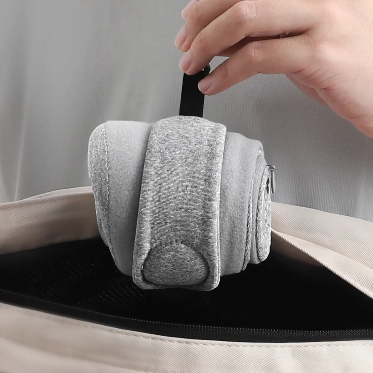 Small Travel Pillow for Airplane & Car, 100% Soft Memory Foam Cushioning Slow Rebound Neck Cushion, Portable Hook Design, New Style
