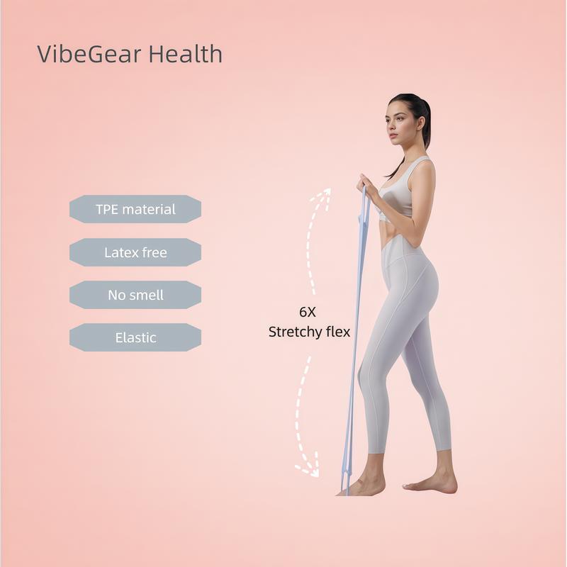 VibeGear 3-in-1 All-in-One Bands Resistance Bands Figure 8 Exercise Bands for Women TPE Material Arm & Chest Expander for Home Gym Yoga Muscle Toning Stretching Gear