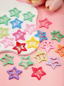 60pcs Random Color Colorful Star Hair Accessories, Simple and Cute, Includes Bb Clips, Side Clips, Hairpins, Suitable for Babies