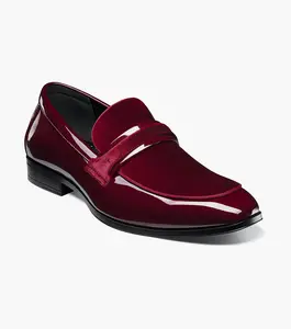 Stacy Adams 25686-601 Spratley Moc Toe Saddle Slip On Burundy