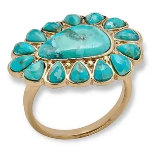 GemHues Bronze Composite Turquoise Boho Western Ring