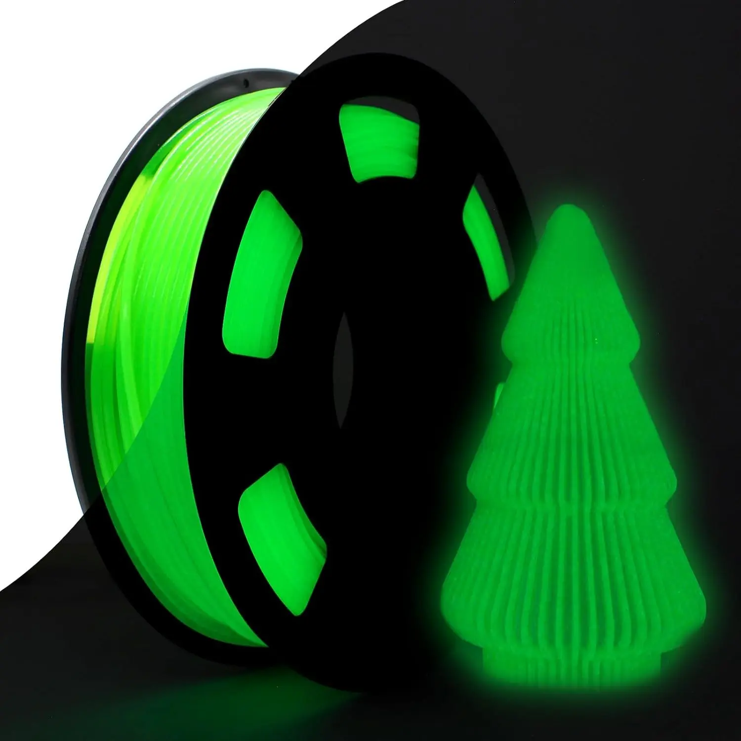 95a Tpu 3D Printer Filament, 1.75mm Glow-In-The-Dark, Soft Flexible Material, High Hardness & Elasticity, UV Lamp Compatible, 250m Spool