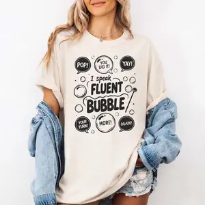 Comfort Colors Fluent Bubble Shirt, Funny Speech Therapy Graphic Tee, SLP Speech Pathologist T-Shirt, Gift for Speech Therapists & SLPs