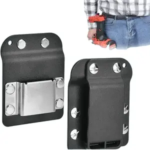 Drill Holder for Tool Belt, Quick Response Low Profile Drill Clamps, Compatible with Impact Drivers and Nail Guns, Fits Belts Under 2 Inches